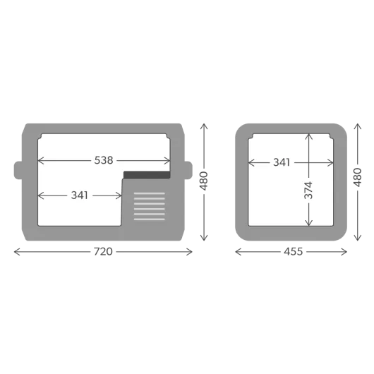 Glacière à compression CFX5 55IM Dometic | Glacière électrique pour van aménagé, camping-car, bateau | Dimensions