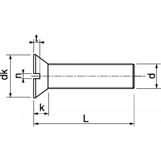 Vis inox A4 Marinox tête fraisée fendue 12 mm pour bateau ou camping-car | Visserie marine acier inoxydable | Dimensions