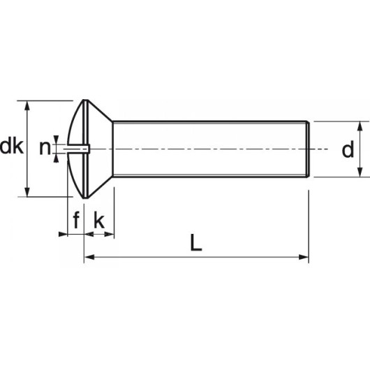 Vis inox A4 Marinox tête fraisée bombée fendue 6 mm pour bateau ou camping-car | Visserie marine acier inoxydable | Dimensions