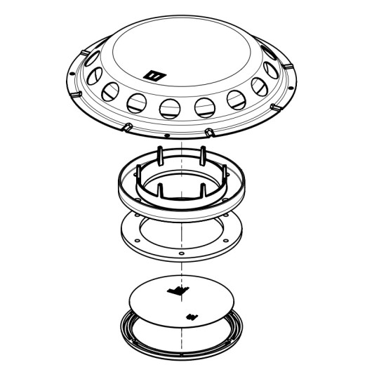 Aérateur UFO noir Vetus | Aérateur de pont de voilier, bateau à moteur ou van aménagé | schéma