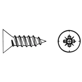 MARINOX Vis tôle inox A4 T.F Pozi | ø 2,9 mm Vis inox A4 pour tôle Marinox tête fraisée pozi 2,9 mm pour van aménagé et bateau | Visserie marine acier inoxydable
