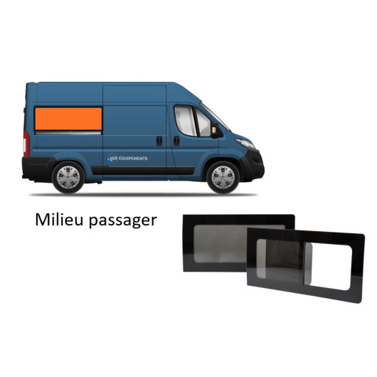 Baie latérale CARBEST pour Fiat Ducato | fenêtre verre pour fourgon et van aménagé | milieu passager