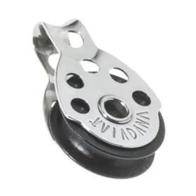Poulie simple en inox rea 17 mm VIADANA pour petit cordage ø 5 mm max pour bateau et dériveur : Vue côté gauche
