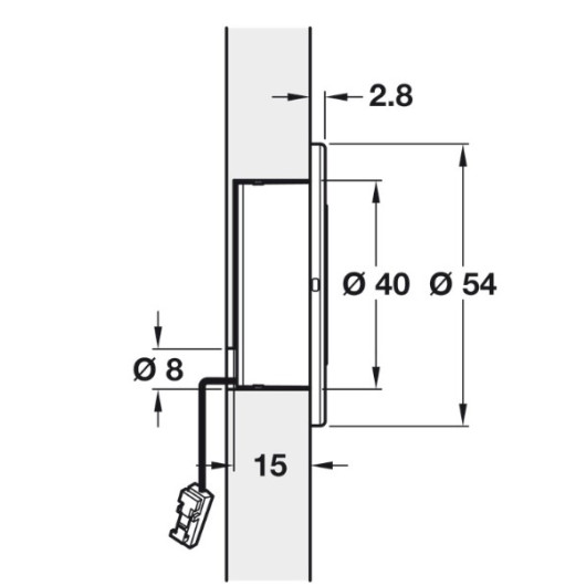 CARBEST Lampe de courtoisie à détecteur 12V pour bateau et camping-car : schéma dimensions