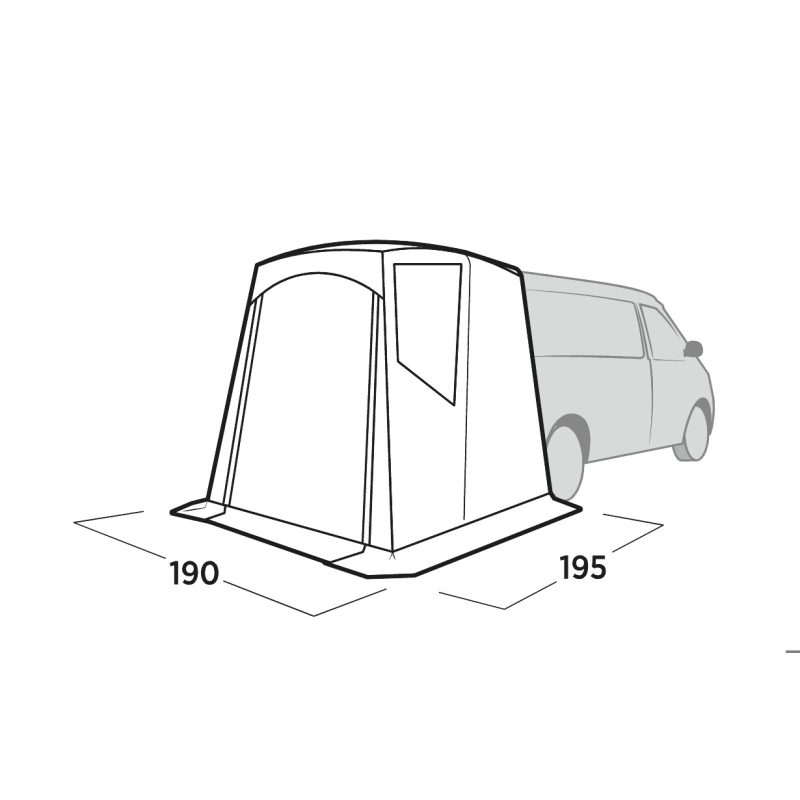 Auvent Porte Arrière Pour Camping-Car/Van - Tissu Oxford, 180x114cm, Protection Soleil/Vent/Pluie, Idéal Camping/Plage
