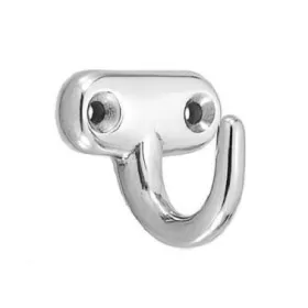 Quincaillerie marine par OSCULATI, petit crochet inox, fixation par vis : Vu de gauche
