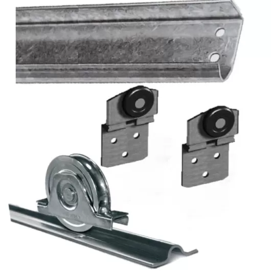 Système de rail pour porte coulissante de bateau par OSCULATI : vu cahriots et rails