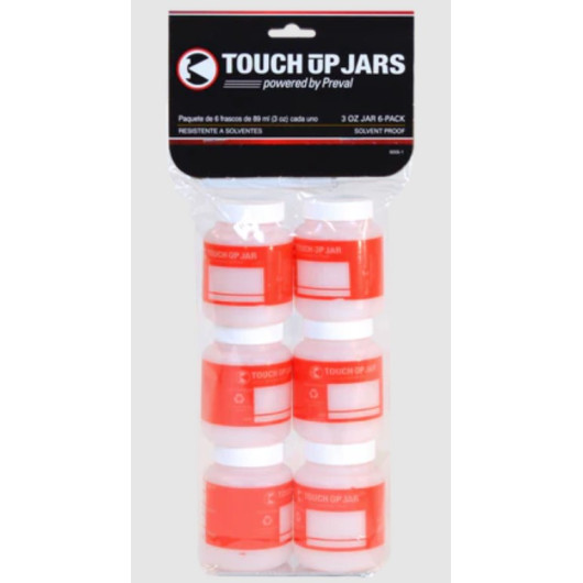Pack de 6 godets en plastique Preval | Outils d'application & carénage | peinture gelcoat vernis | avec étiquette