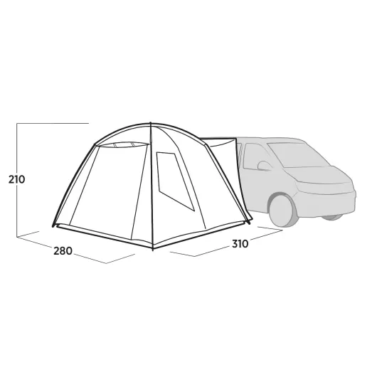Utne auvent fourgon aménagé Easy Camp | schéma avec dimensions