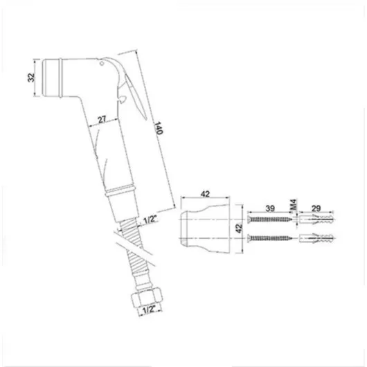 Kit de douche avec flexible GES - Douchette inox pour van, fourgon aménagé, camping-car et bateau
