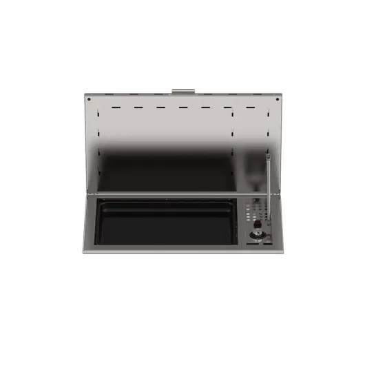 Plancha gaz avec couvercle Antigua ENO | Barbecue & plancha bateau à voile ou catamaran de croisière | capot sur verin