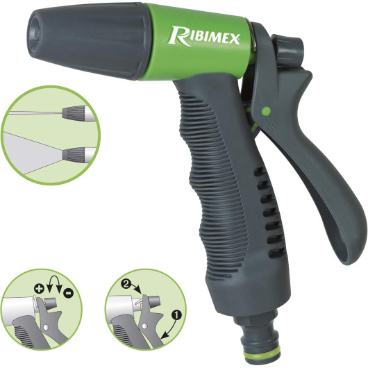 Pistolet arrosage RIBILAND bi-matière plastique | Pistolet d'arrosage pour bateau ou camping-car | Jet et uick Lock