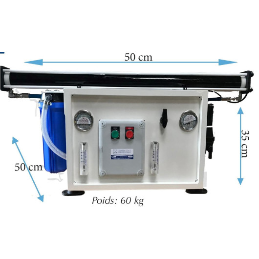 Dessalinisateur 200 compact sérénité 30l/h Unitam |Dessalinisateur | bateau de voyage croisière location | Dimensions
