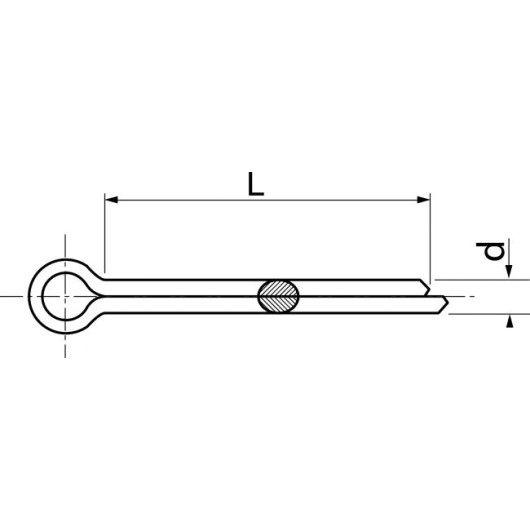 Goupille inox A4 Marinox 2 mm | Visserie marine acier inoxydable | Schéma