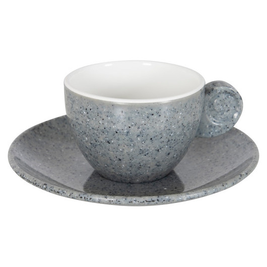 2 tasses expresso - vaisselle en mélamine - gris