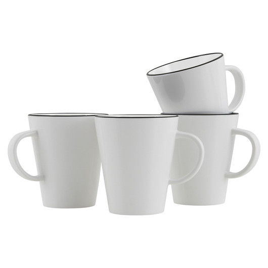 Lot mugs Gimex - vaisselle en mélamine - noir