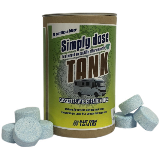 Simply Tank Matt Chem Traitement eaux noires | Nettoyant en pastilles effervescentes | Gamme loisirs