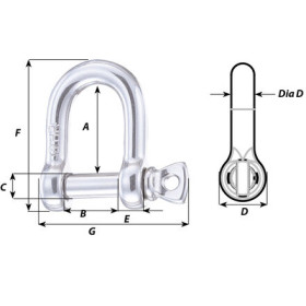 WICHARD Manille inox HR droite