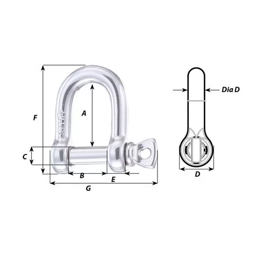 Manille HR droite Wichard| Manille pour voilier bateau de voyage, de course au large | accastillage gréement