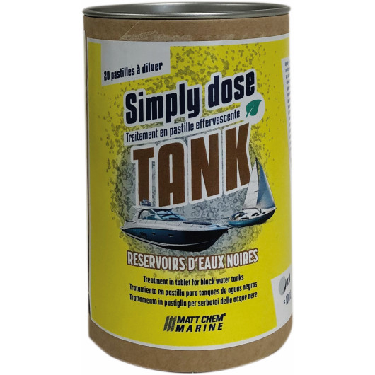 Simply Tank Matt Chem Traitement eaux noires | Nettoyant en pastilles effervescentes | Gamme Marine | Boîte