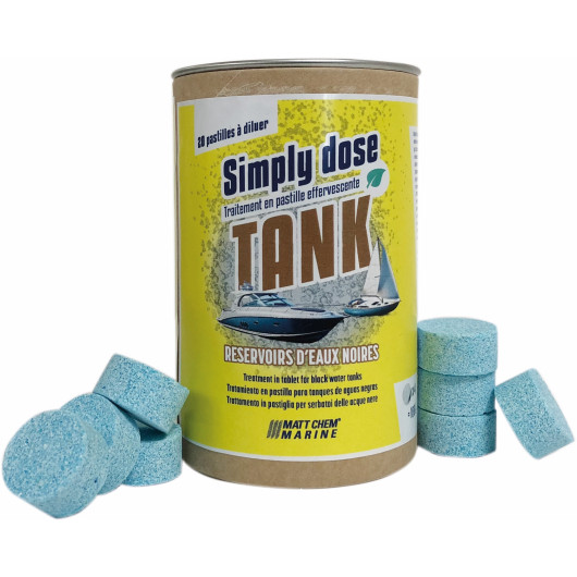 Simply Tank Matt Chem Traitement eaux noires | Nettoyant en pastilles effervescentes | Gamme Marine