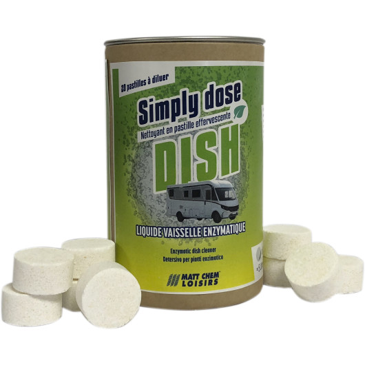Simply Dish Matt Chem Liquide vaisselle | Nettoyant en pastilles effervescentes | Gamme loisirs