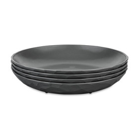 Assiettes creuses Ø 22 cm - vaisselle sans mélamine - anthracite