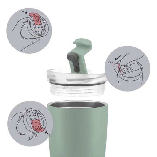 Mug thermo magnétique Midnight Silwy pour van et fourgon aménagé| schéma ouverture
