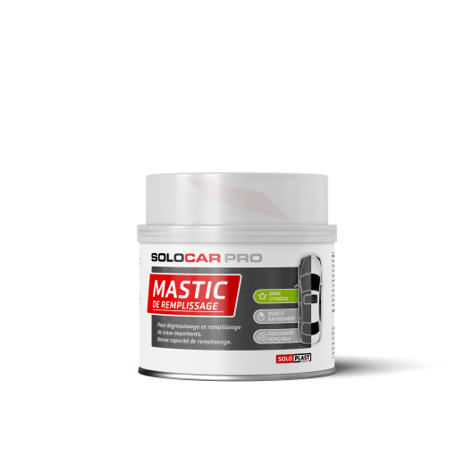 Mastic polyester Solocar de remplissage | Mastic pour égalisation et nivellement de surfaces | Pot de 1000 g