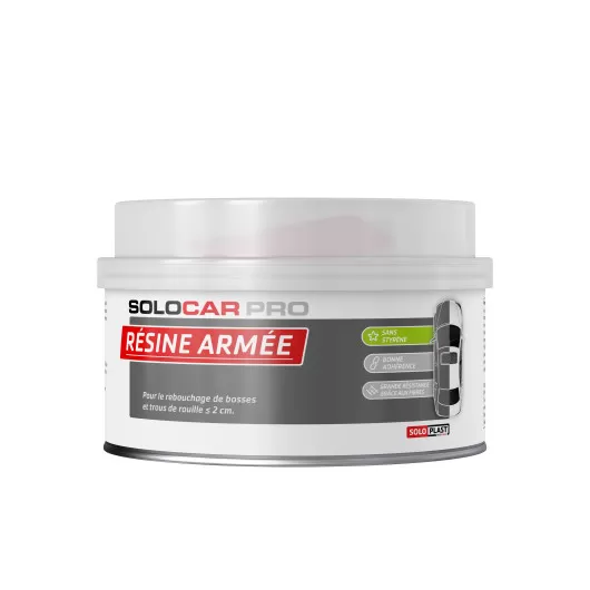 Résine polyester orthophtalique Solocar armée | Réparation carrosserie ou camping-car | 1.8 Kg