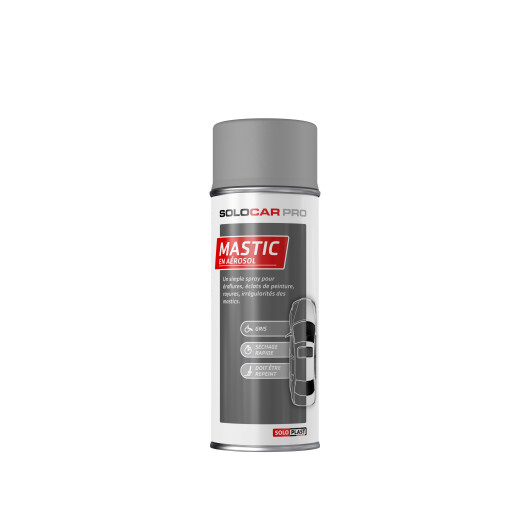 Mastic acrylique Solocar en aérosol | Mastic pour préparation avant peinture