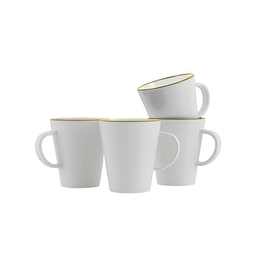 Lot mugs Gimex - vaisselle en mélamine - doré