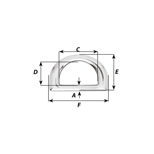 Anneau D inox HR WICHARD | Sangle, sandow & élastique | fixation bouclerie accastillage bateau | haute résistance