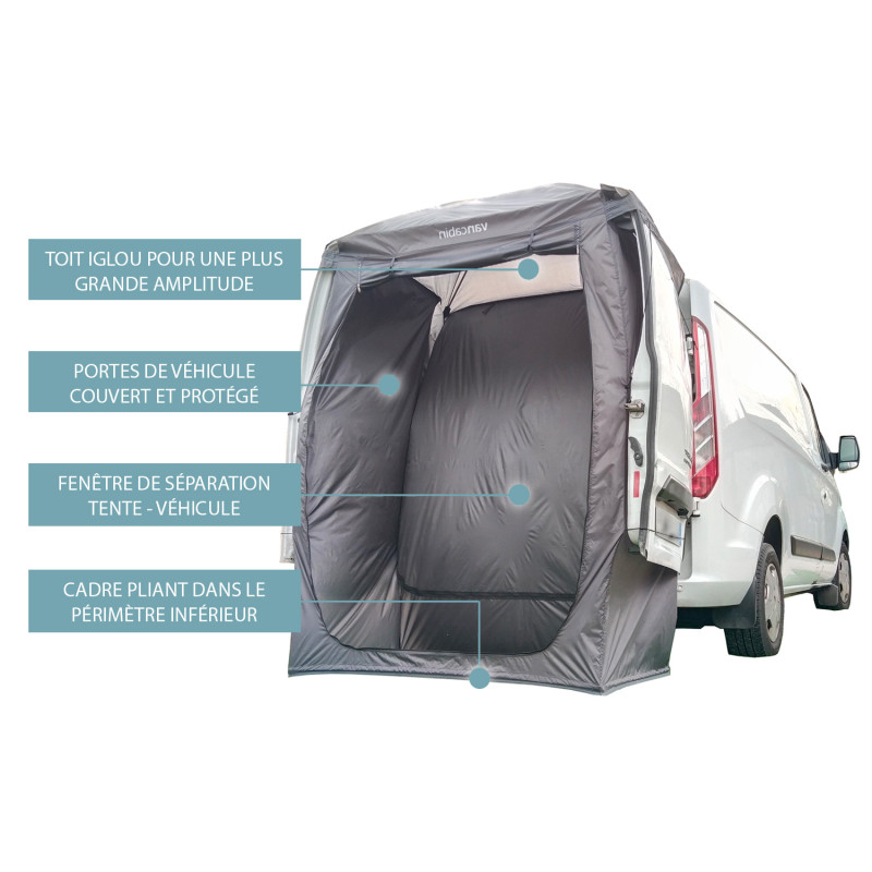 Tente Auvent De Coffre De Voiture – 300x200 Cm, Tissu Oxford 210D – Imperméable, Anti-UV – Adaptée SUV, Berline – Légère Et Compacte
