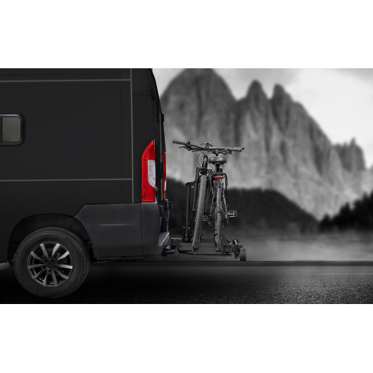 SD260 EUFAB - porte-vélos télescopique de boule d'attelage pour fourgon aménagé - position route