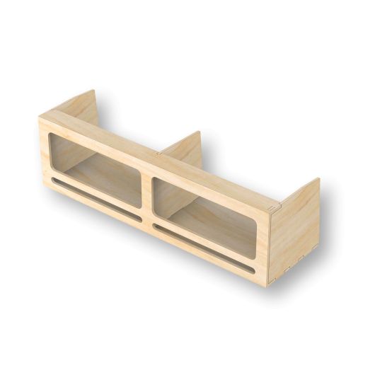 Grande étagère PLUS pour aménagement de van de Simple Vans | Rangements en bois pour fourgon aménagé | Deux compartiments