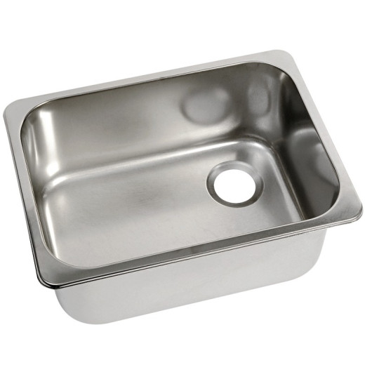 Évier carré Can LA1403 en inox | Accessoire de cuisine pour bateau et camping-car | Vue de côté sans bonde