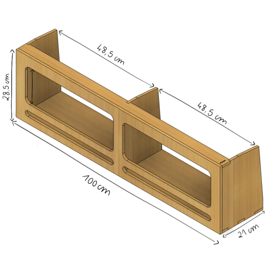 Grande étagère PLUS pour aménagement de van de Simple Vans | Rangements en bois pour fourgon aménagé | Dimensions