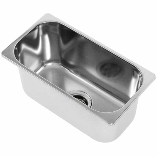 Évier rectangulaire Can LA1404 en inox | Accessoire de cuisine pour bateau et camping-car | Vue de 3/4