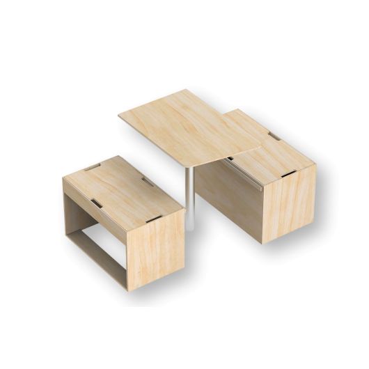 Grande assise PLUS AG pour aménagement de van Simple Vans | Table repas pour fourgon aménagé | Coffres-sièges