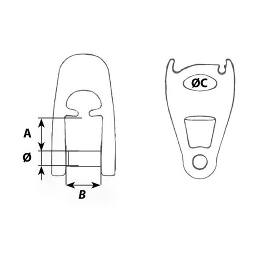MXEvo axe 6 pans creux Wichard | Anneau faible friction accastillage bateau de croisière ou régate | dimensions