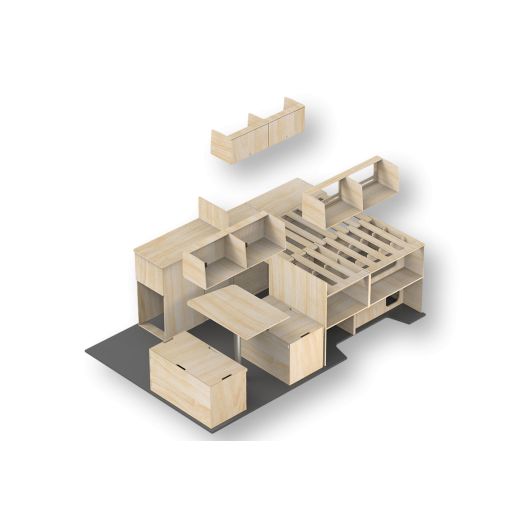 Kit aménagement pour fourgon Family Classic de Simple Vans | Meubles en bois pour van aménagé