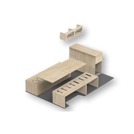 Kit aménagement pour fourgon Super Sleeper L2 / L3 de Simple Vans | Meubles en bois pour van aménagé | L2