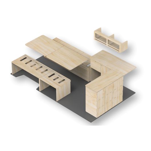Kit aménagement pour fourgon Super Sleeper L2 / L3 de Simple Vans | Meubles en bois pour van aménagé | L3