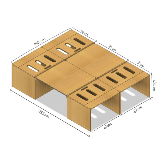 Kit aménagement pour fourgon Essentials Plus de Simple Vans | Meubles en bois pour van aménagé | Lit Queen PLUS
