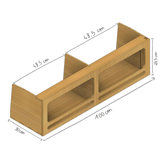 Kit aménagement pour fourgon Essentials Plus de Simple Vans | Meubles en bois pour van aménagé | Etagère simple large