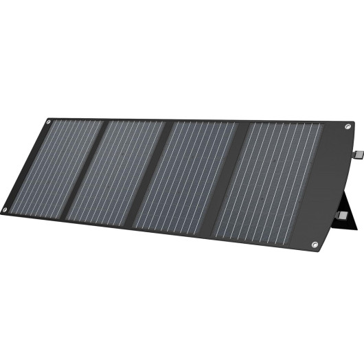 MESTIC MSFO-200, panneau solaire liant sur forme de valise, haute puissance 200W vu de côté ouvert.