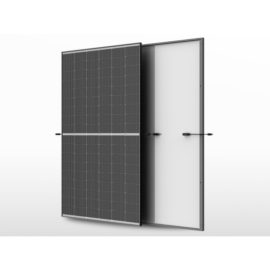 TRINASOLAR Vertex S+ 445 W, grand panneau solaire full-Black, double verre, production intensive, profile face et envers