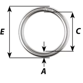 Anneau rond inox 316L Wichard | Anneau faible friction | accastillage bateau à voile régate ou plaisance | 3 tailles différentes