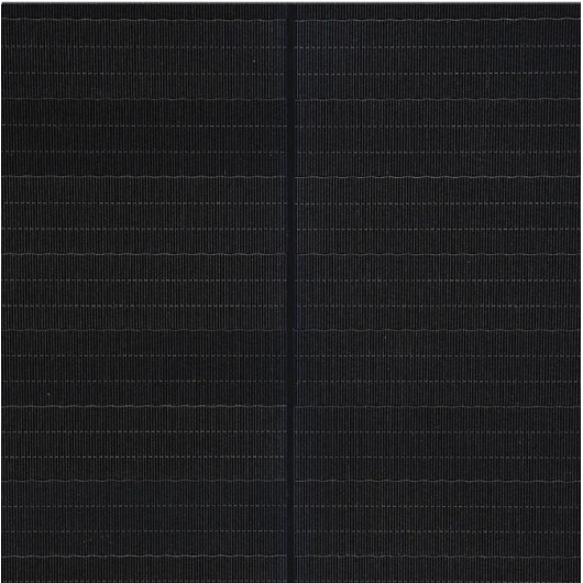MESTIC MSSH-140 | Panneau solaire, cellule PERC Shingled puissance 140 W, vu rapproché de face d'un tuilage PERC shingled